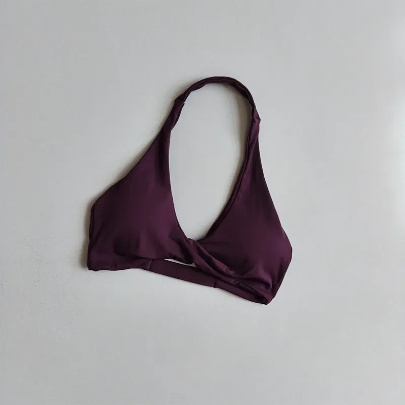 Damen-Sport-BH mit Neckholder, Push-Up, Brustfreilassend, Pilates-Top, Yoga-Bekleidung, Fitness-BH für Gym und Laufen, mit schönem Rückendesign – Detail 10