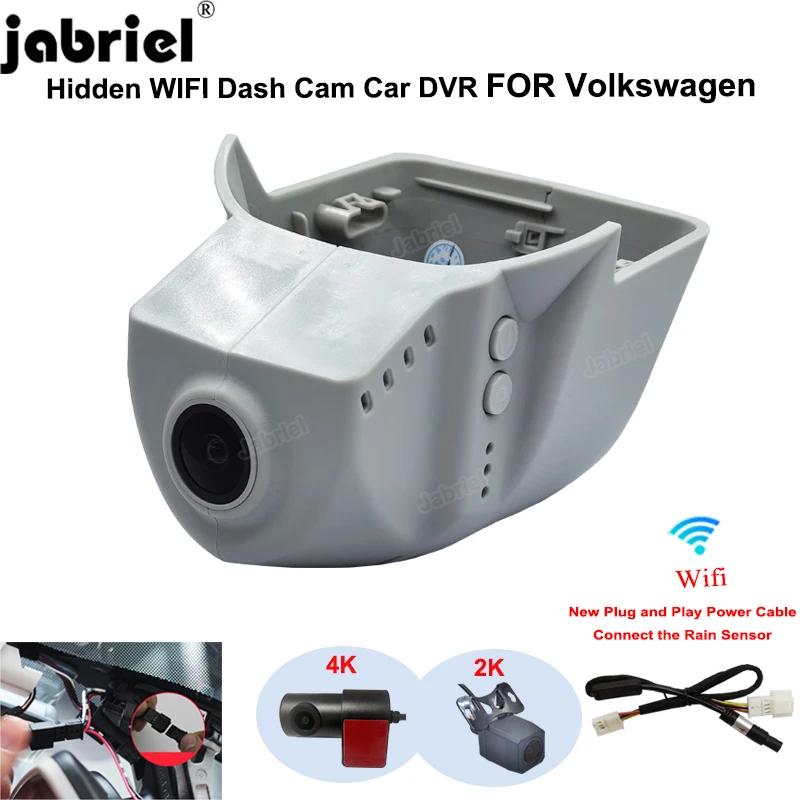 Jabriel for Volkswagen VW Passat Tiguan Allspace Atlas Golf Arteon Sharan Magotan Skoda Karoq Seat Dash Cam 2K 4K Wifi Car DVR