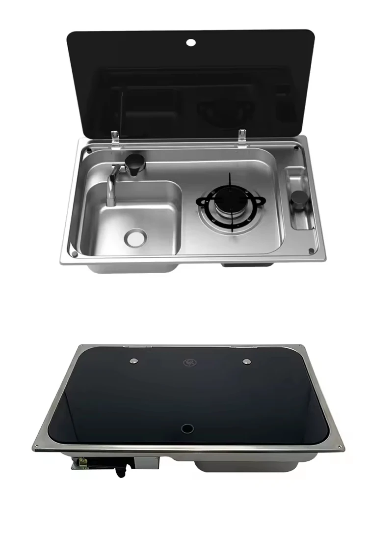 304 Stainless Steel Multifunctional Rectangle Basin Sink & Cooking Stove With Robustness & High-Durability for RVs & Houseboats
