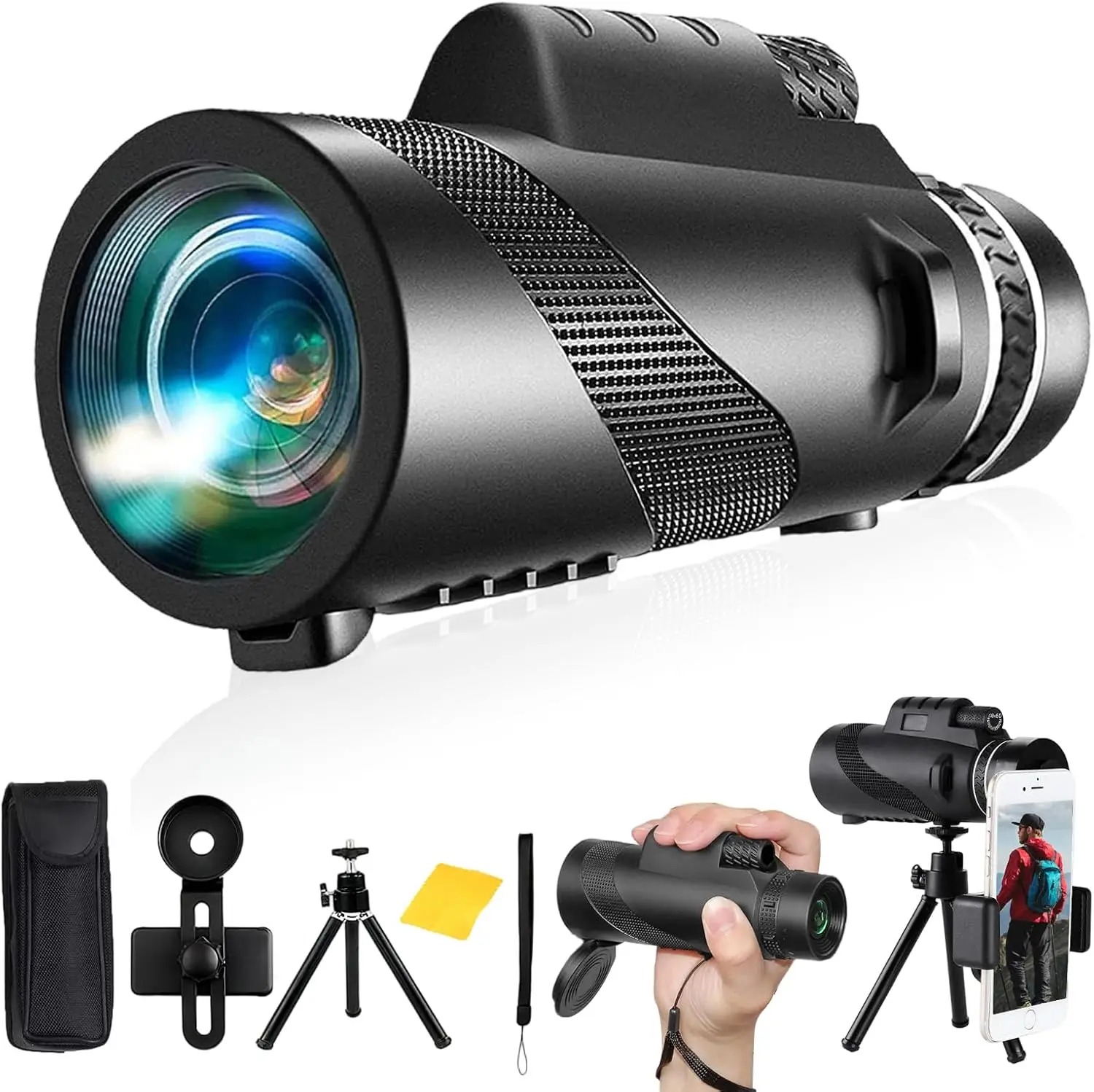 High-Powered Truly10x42 Monocular Telescope for Smartphones - HD Optics for Stargazing, Hunting, Wildlife, Bird Watching, Travel