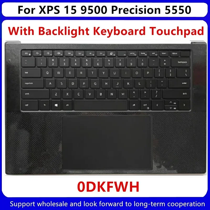 Coque supérieure avec repose-paume et clavier, pour Dell XPS 15 9500 Precision 5550 M5550 FDQ50, rétroéclairage 0DKFWH