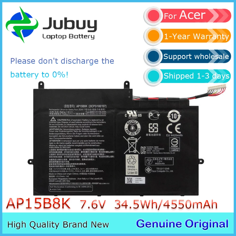 AP15B8K 7.6V 34.5Wh Original Laptop Battery for Acer Aspire Switch 11 V SW5-173 SW5-173P SW7-272