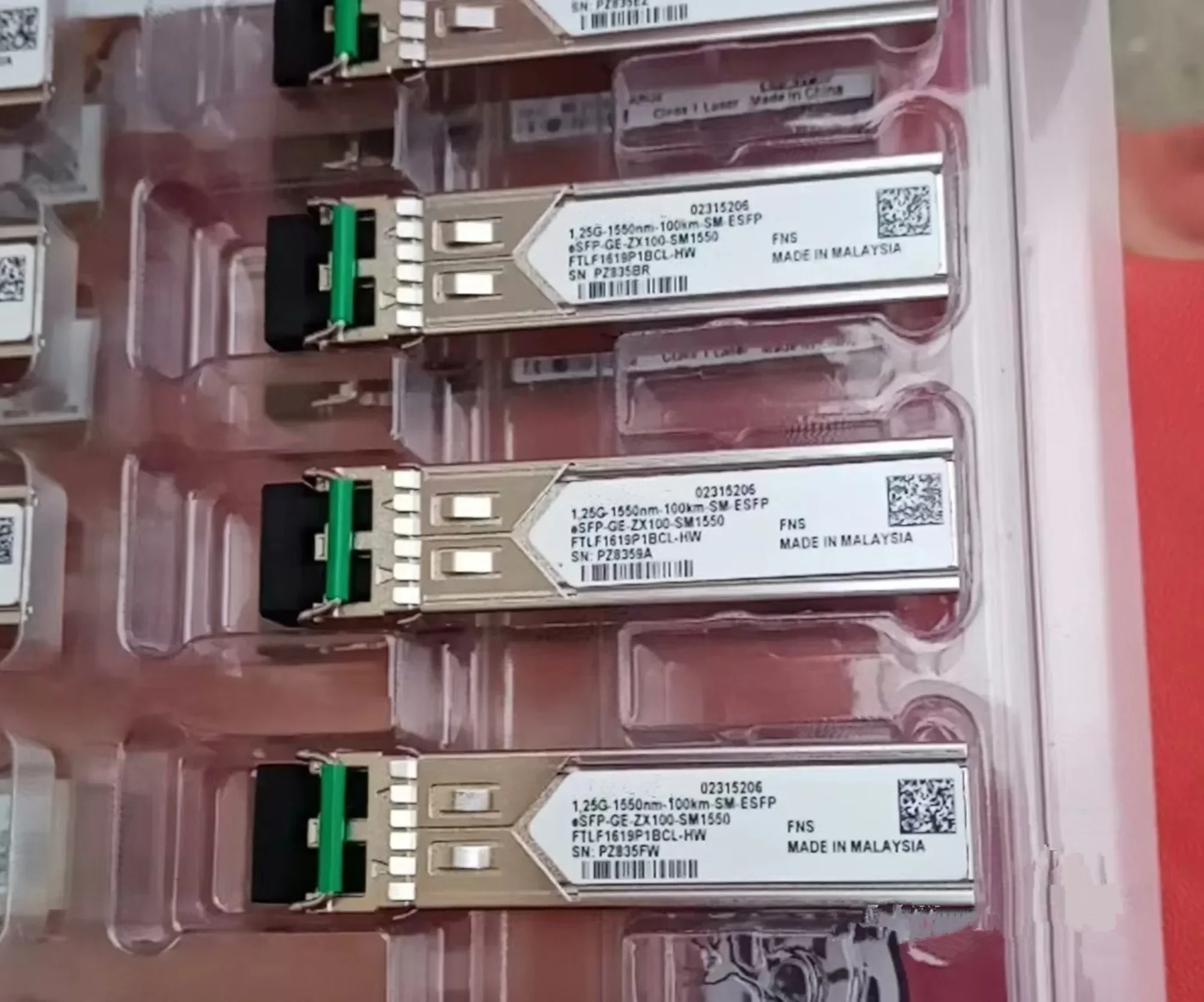 1.25G 100KM 1550NM Optical Transceiver 34060295 02315206 FTLF1619P1BCL-HW 1.25G-1550NM-100KM-SM-ESFP/100KM ESFP 1.25G
