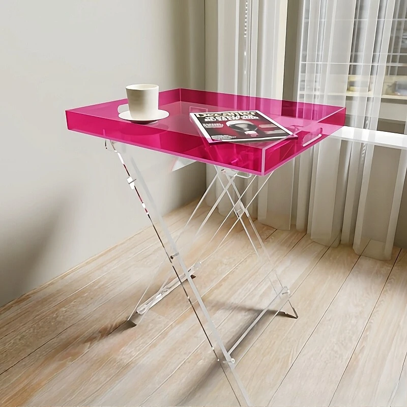 #k for Acrylic Side Table: Minimalist Design, Space - Saving Chic Home Decor Accent，Transparent Structure, Modern Aesthetic*