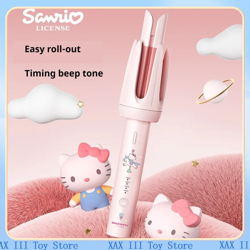 New Sanrio Hellokitty Kuromi Automatic Curling Iron Non-Damaging Hair Double Groove Anti-Scalding Large Waves Artifact Gifts