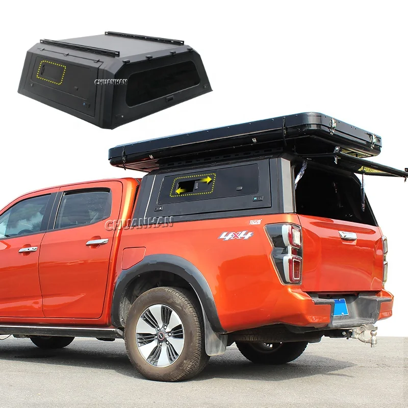 Steel Pick up canopy with sliding window hardtop topper Dmax canopy for GMC Chevrolet Chevy double bed