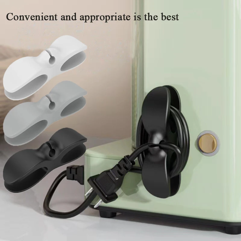 Multifunctional Cable Wire Clip Holder Easy Install Silicone Cord Wrapper Cable Management Clip Household Storage Appliances