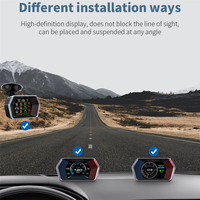 P17 HUD Car Digital Display, OBD2 GPS Speedometer With Voltage And Temperature Gauges