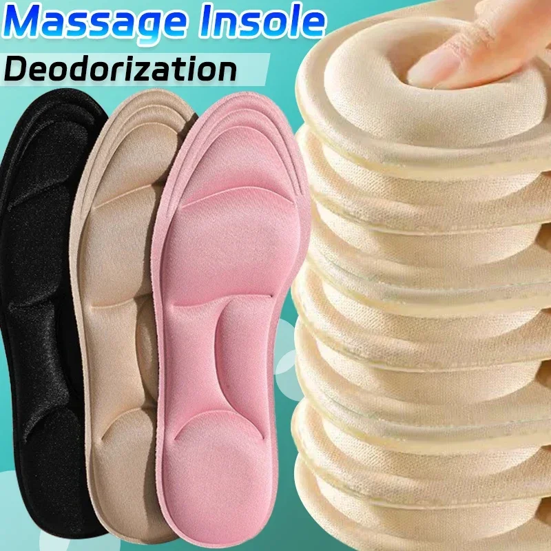 

5D Sponge Massage Insoles Sneaker High Heels Deodorizing Light Sports Shoe Pad Unisex Elastic Breathable Running Shoes Insole