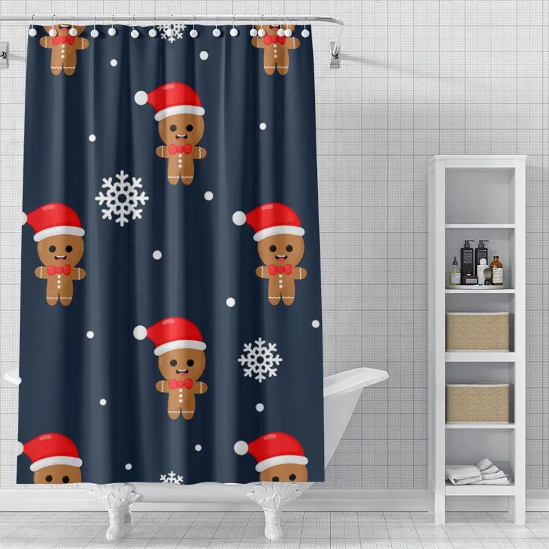 Home decoration shower curtains for bathroom waterproof curtain fabric Modern Nordic style Living Room Merry Christmas winter