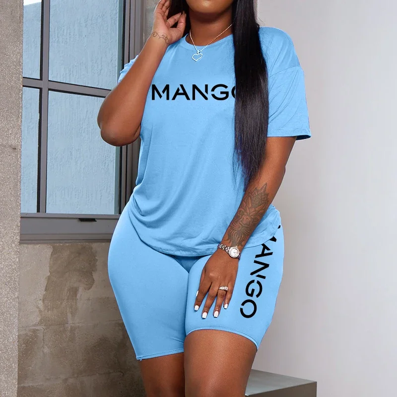 

2026 Short Sets for Women 2 Pieces Women's Tracksuit Casual Sports Summer Outfit Legging Jogging T-Shirts Suit Daily Matching