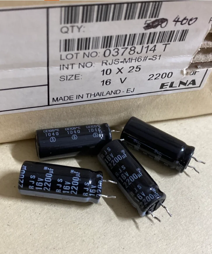 30pcs/lot Original Japanese ELNA 16V 2200UFF RJS 10X25mm Audio Aluminum Electrolytic Capacitor free shipping