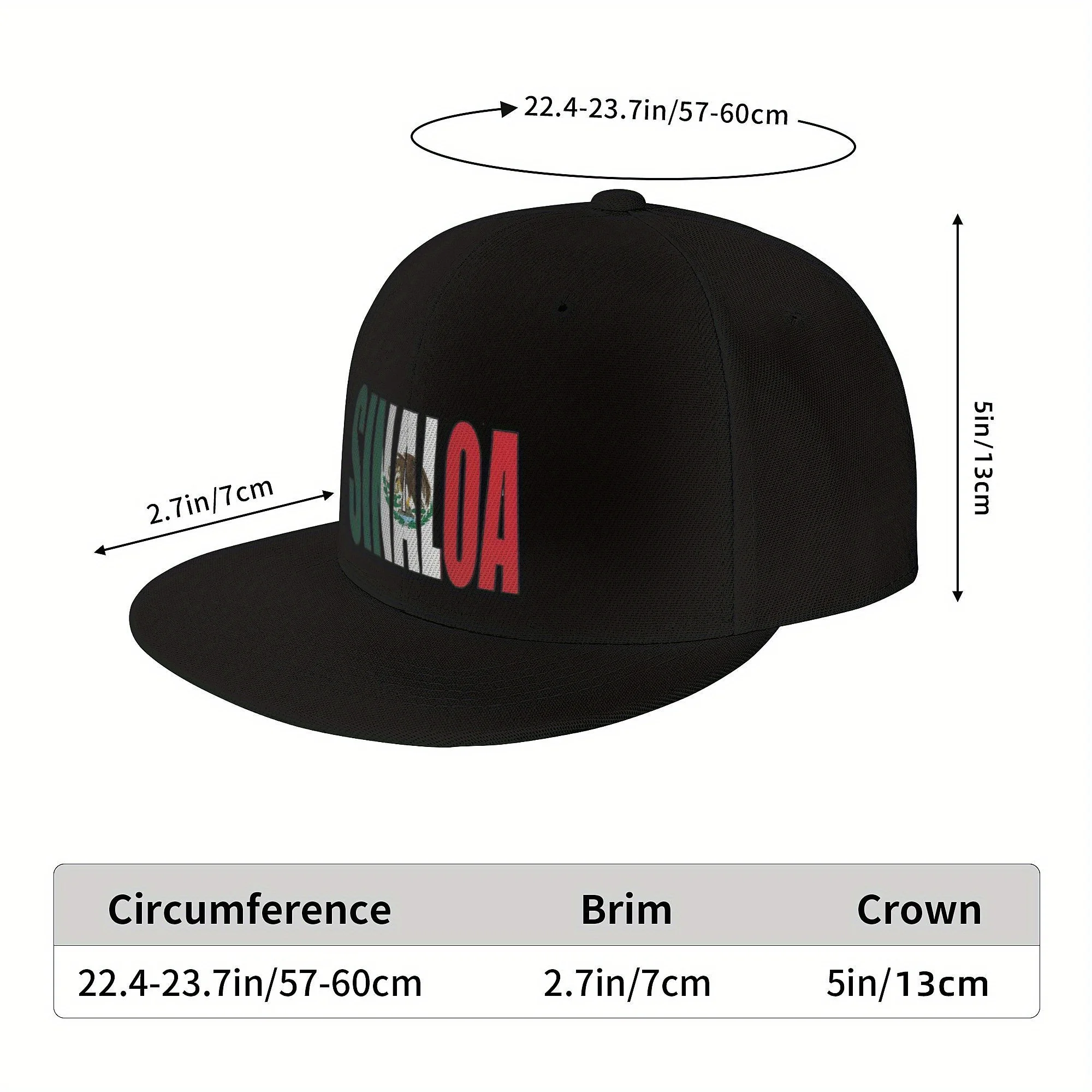 Sinaloa Mexican Flag Baseball Cap Adjustable Street Fashion Casual Hat for Adults