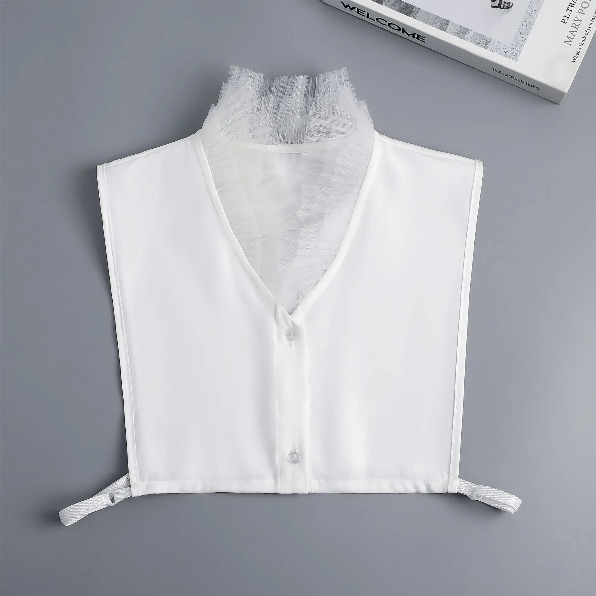 Girls Bowknots Lapel Shirt Detachable Collar Autumn Sweater Blouse Women Fake Collar Girls Removable Shirt Neck False Collar