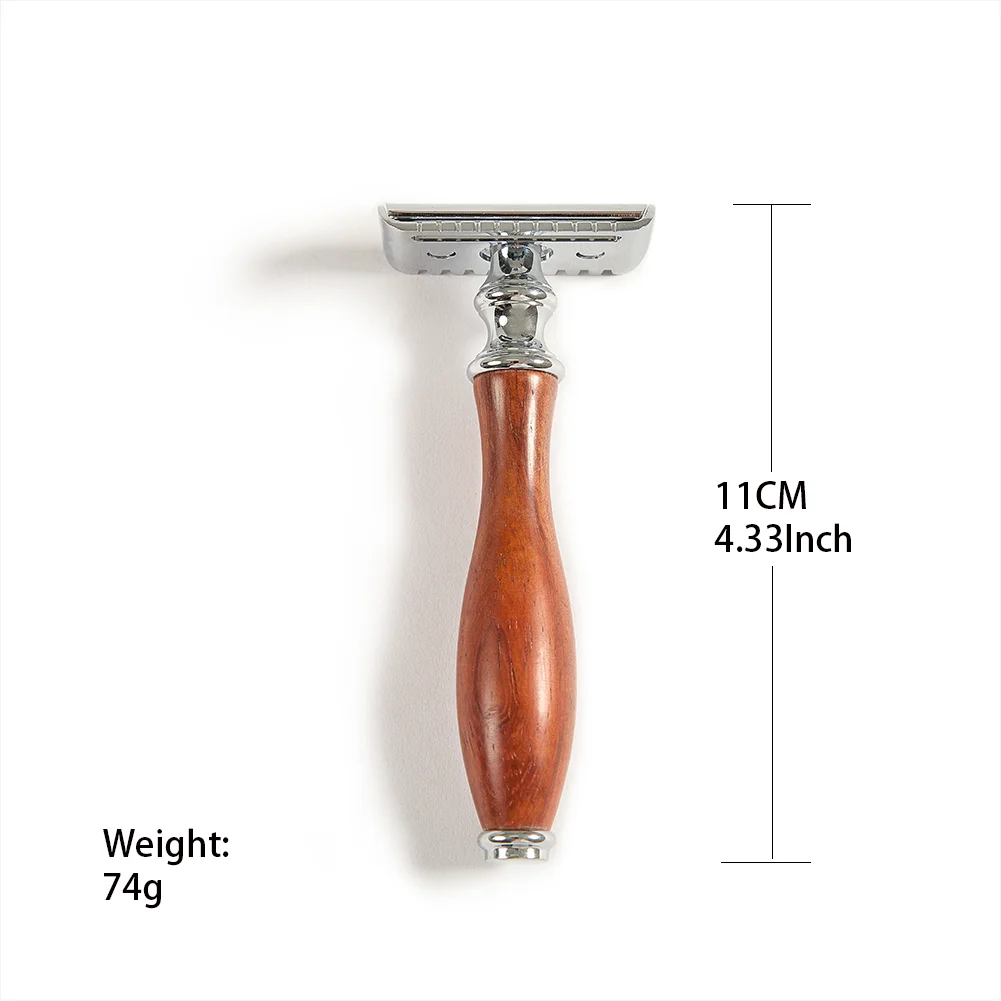 Colorlamb Wooden Handle Safety Razor for Men 11CM Double Edge 75g Classic Manual Barber Razor