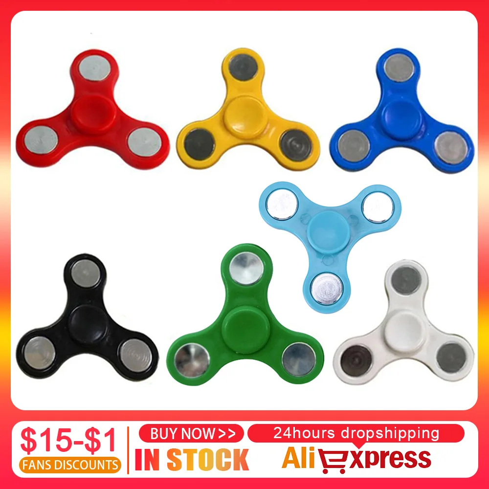 Plastic Bearing Tri-Spinner ABS EDC Hand Spinners For Autism ADHD Fidget Spinner Anti Stress Kids Toys Long Spin Times Dropship