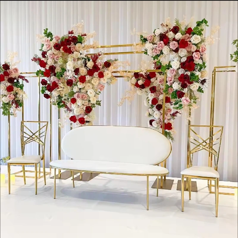 5PCS Wedding Backdrop Sign Frame Column Plinth Shelf Flower Stand Outdoor Lawn Party Decoration Prop Stage Floral Window Display