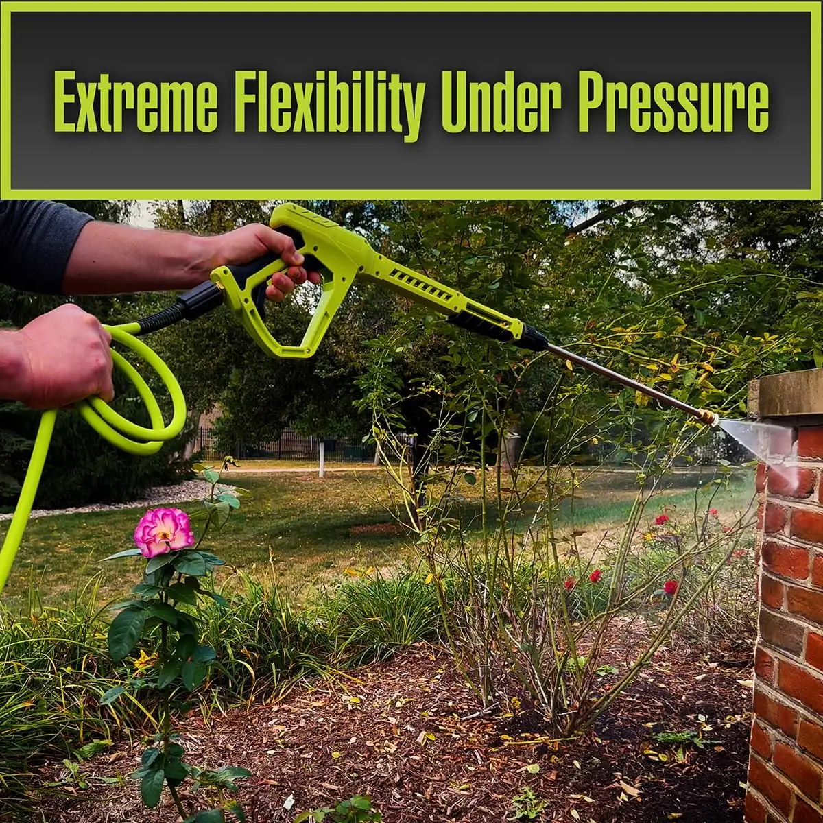 Tubo per idropulitrice ad alta pressione da 25 piedi, 3600 PSI, flessibile e resistente alle pieghe per l'uso con acqua fredda