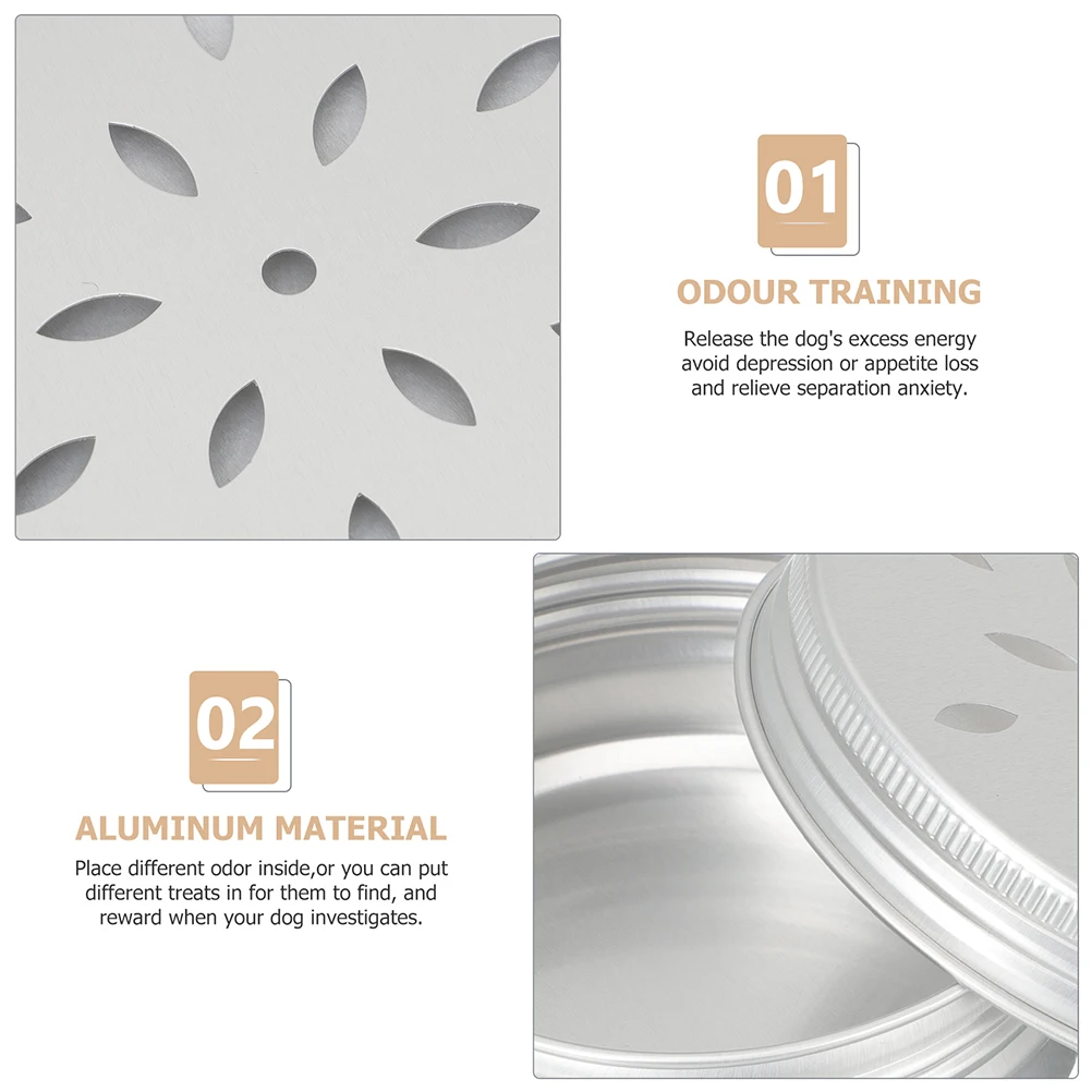 

12 Pcs 60ML Aluminum Scent Training Boxes Dog Odor Sniffle Case Puppy Nose Tool Metal Tins Lids Work Dog Toy Pet Supplies