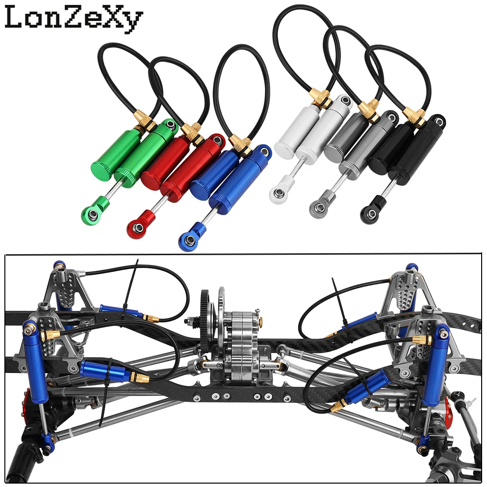 4PCS RC Car Built-in Spring Negative Pressure Shock Absorber Damper For 1/10 RC Crawler Axial SCX10 II RBX10 Wraith TRX4 Redcat