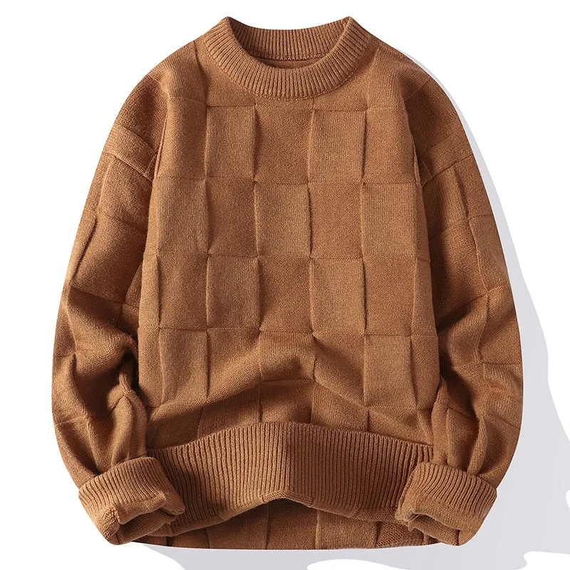 2023 New Autumn/Winter Round Neck Sweater Thickened Men's Casual Warmth