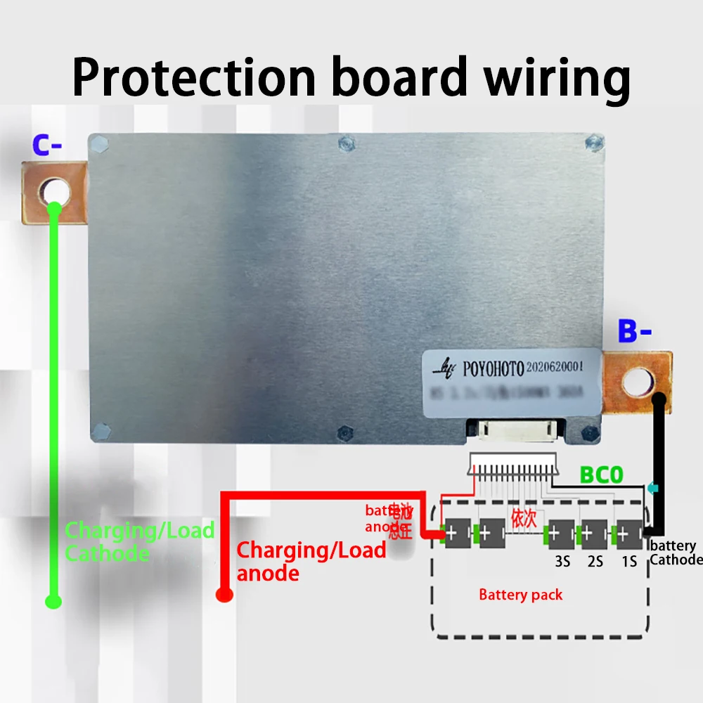 3S 4S 7S 8S BMS 12V 24V 100A150A 200A 300A 600A BMS Li-ion LifePo4 Lithium Battery Protection Board  Balance Board