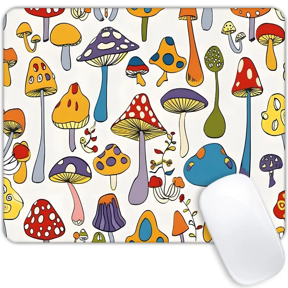 

Vintage Colorful Mushroom Art Printing Lock Edge Gaming Mousepad Gamer Mouse Mat Keyboard Mats Desk Pad Mousepads 22x18cm