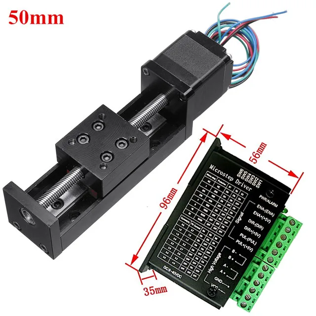 T-Typ-Schiebetischschiene, linear, 50–300 mm Hub, Schiebetisch, NEMA11 Schrittmotortreiber, TB6600-Kit, CNC-Linearführung, XYZ-Achse