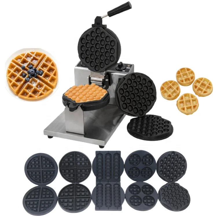 

Quality Commercial Egg Bubble Waffle Maker Egg Puff Making Machine With Removable Plates