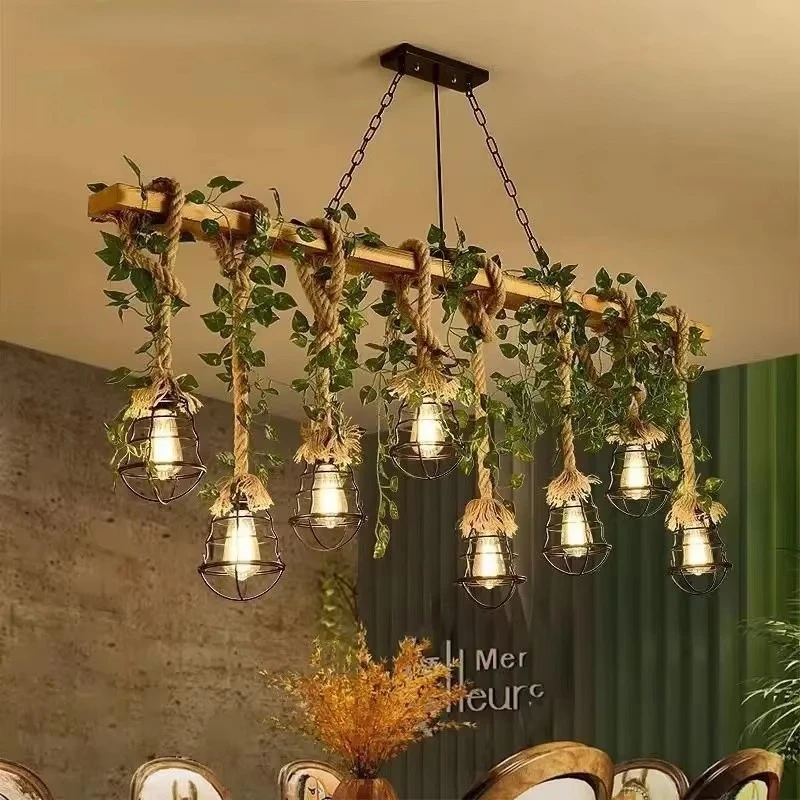 American Country Pendant Lamp Retro Creativity Plant Music Restaurant Cashier Counter Bar Cafe Milk Tea Shop Chandelier