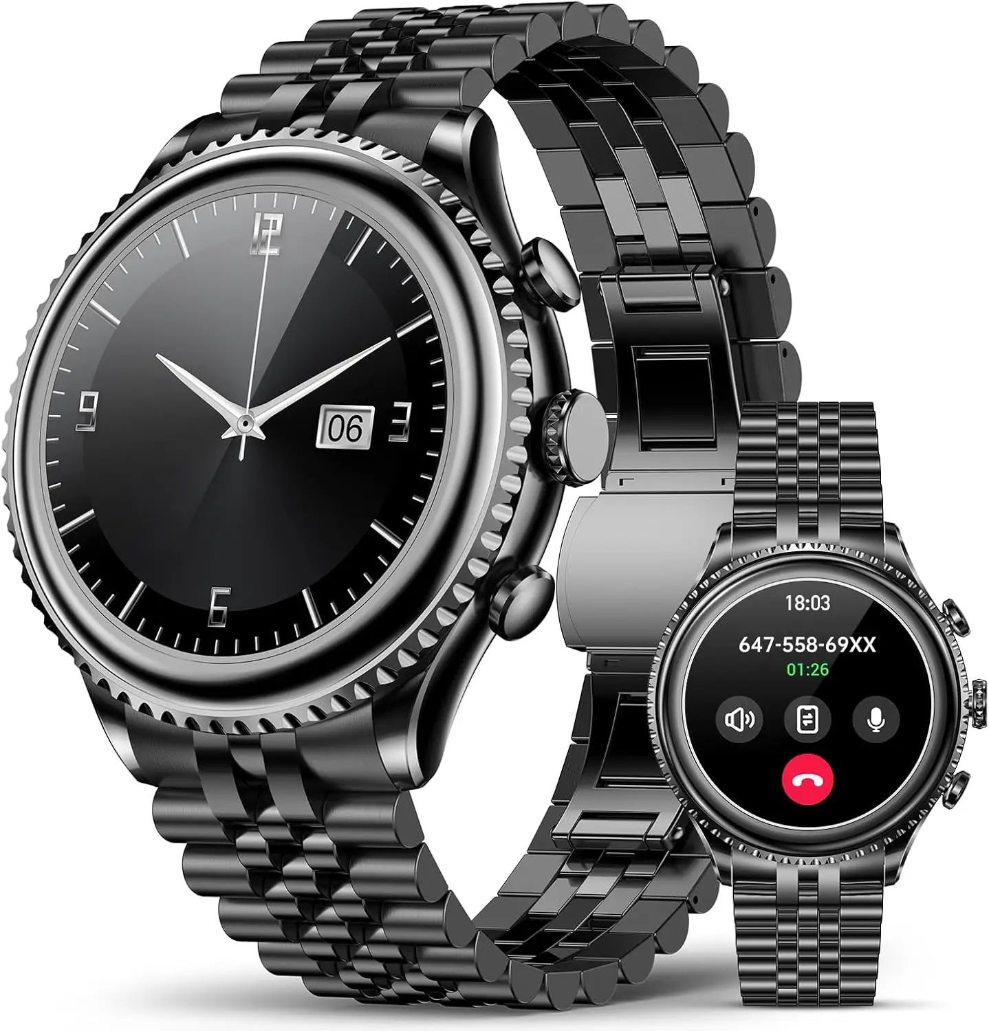 

2026 Rotating Bezel Smartwatch for Men with Bluetooth Calls, Heart Rate Monitor, Waterproof Design