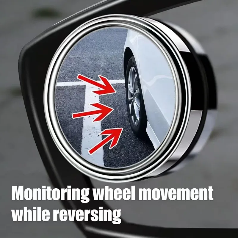 Car Rearview Mirrors, Vehicle Reversing Auxiliary Small Round Mirrors, Wide-View Blind Spot Diagonal Rearview Mirrors for Revers