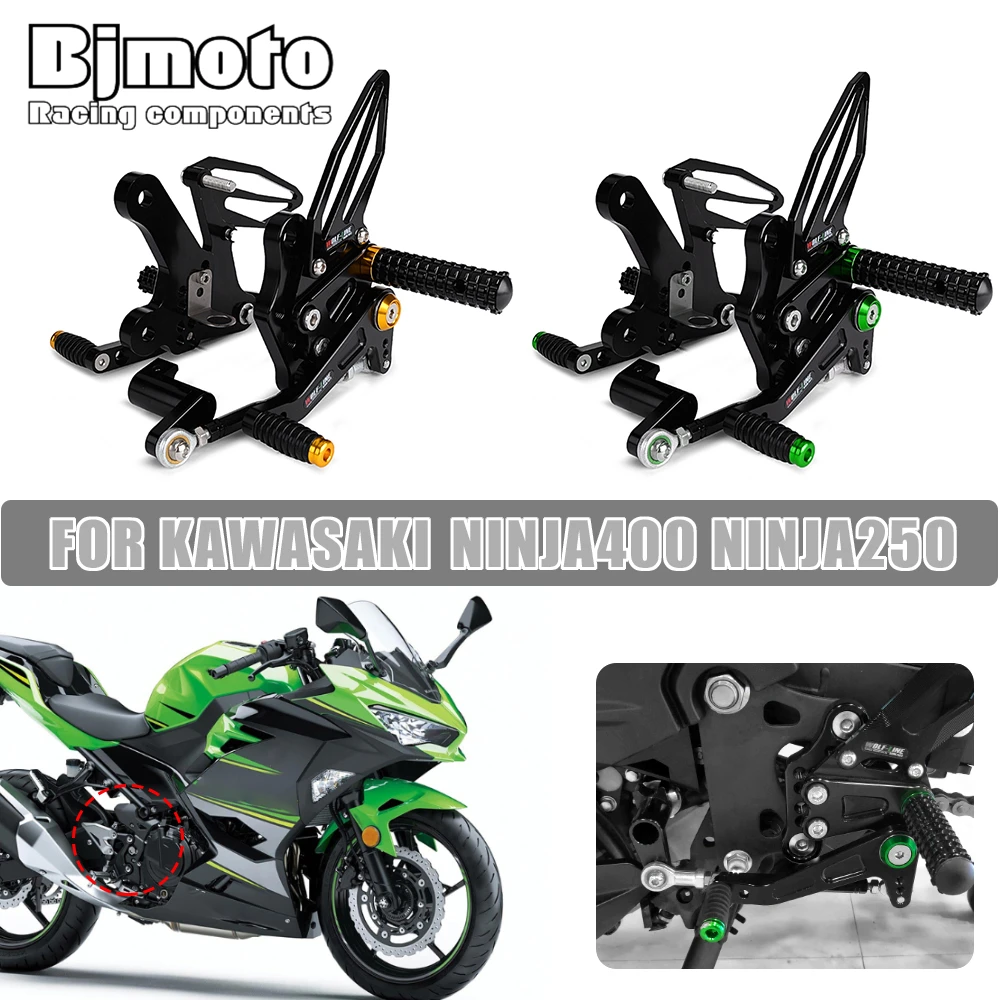 Ninja400 Adjustable Rearsets Rear Sets Foot Pegs Pedal For Kawasaki Ninja 250 400 2018-2023 Z400 2019-2023