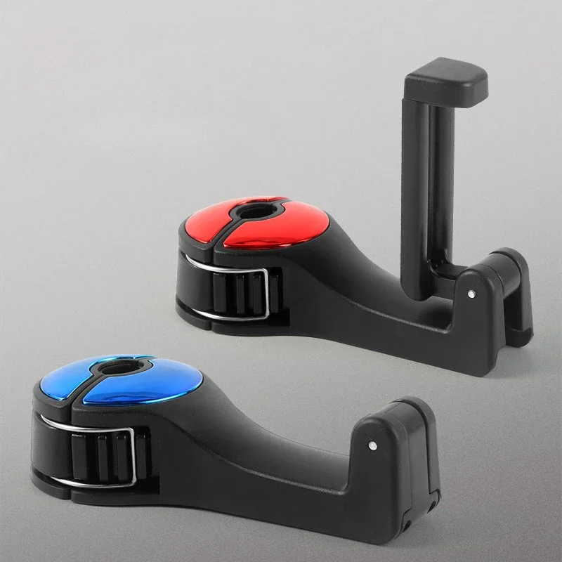 Multi-functional 2 In 1 Car Hook Hidden Multifunctional Rear Headrest Hook Car Rear Phone Holder Lock Type Mobile Phone Holder