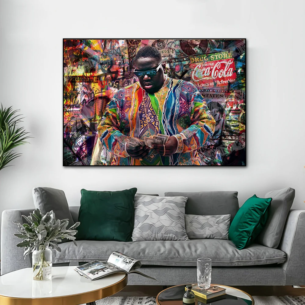 

Graffiti Wall Art Poster Famous American Rapper Modern Pop Living Room Bedroom Home Decor Canvas Painting Prints Mural Pictures