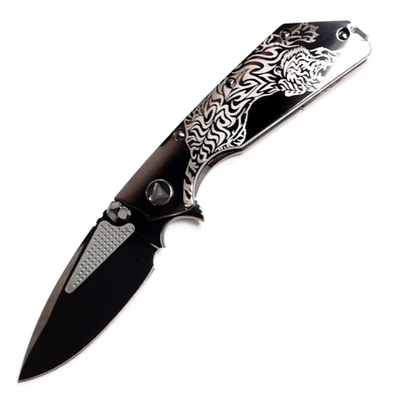 nuovo coltello pieghevole Böhler M390 tasca da campeggio esterna in acciaio di alta qualità Specchio in titanio/DLC artigianale Collezionismo Coltelli da frutta