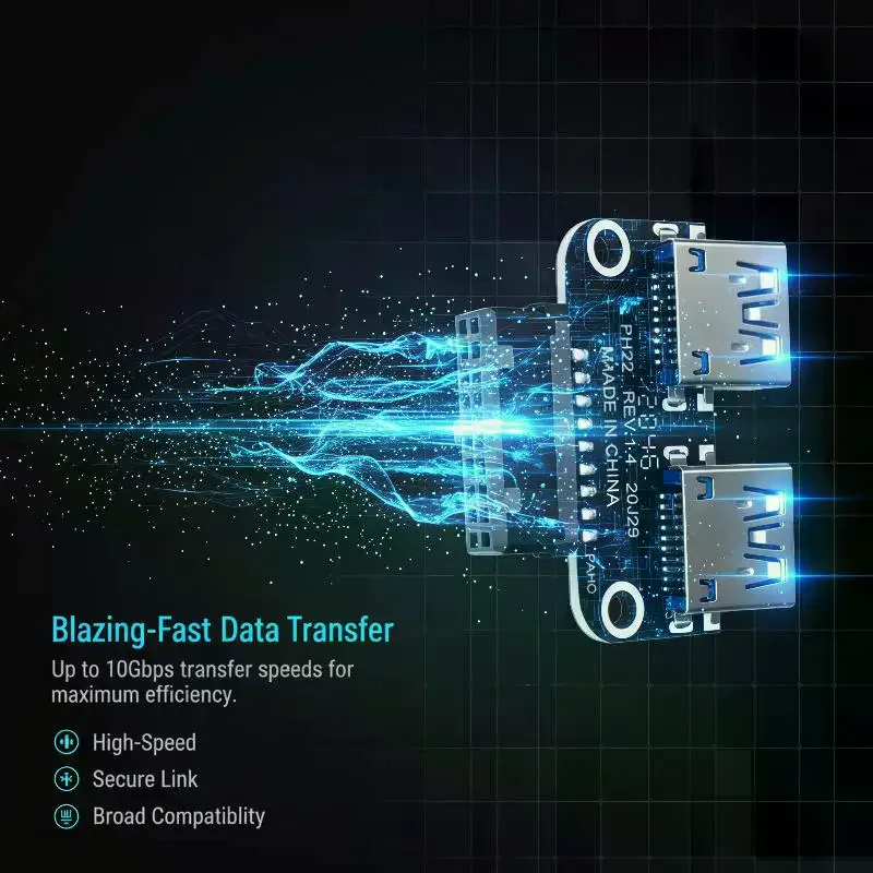1Pcs High Speed Motherboard USB Adapter 19/20 Pin Socket to Dual USB 3.0 A Splitter for Desktop PC Internal Port Upgrade