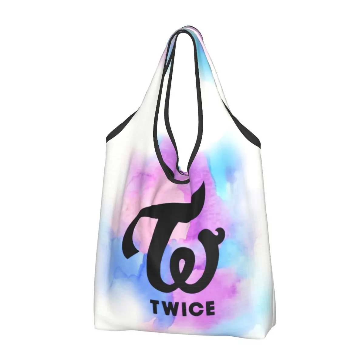 Custom Fashion Printing Kpop Twice Logo Shopping Tote Bags Portable Shopper Shoulder Handbag