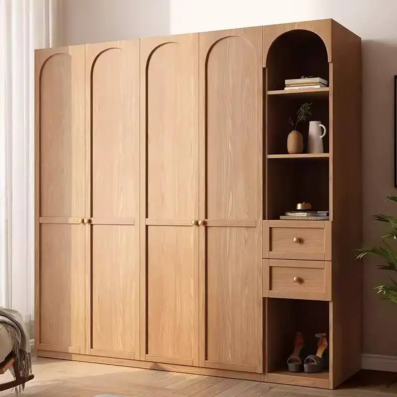 

Vintage Japanese Wardrobe Closet Glossy Luxury Wooden Adult Wardrobe Closet Storage Low Price Guarda Roupas Bedroom Furniture