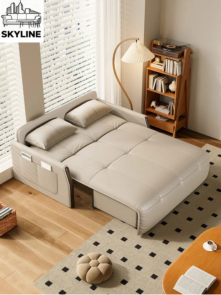 Solid Ash Wood Electric Sofa Bed Folding Recliner With Storage For Small Spaces