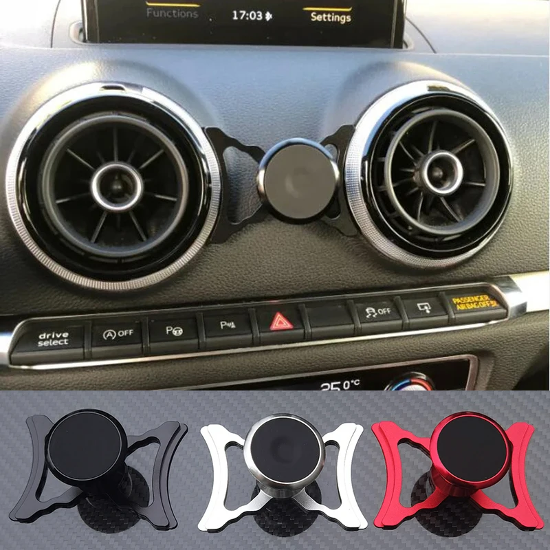 Car Phone Holder For Audi A3 S3 RS3 8V Air Vent Mount Car Styling Bracket GPS Magnet Stand Rotatable Support Mobile Accessories