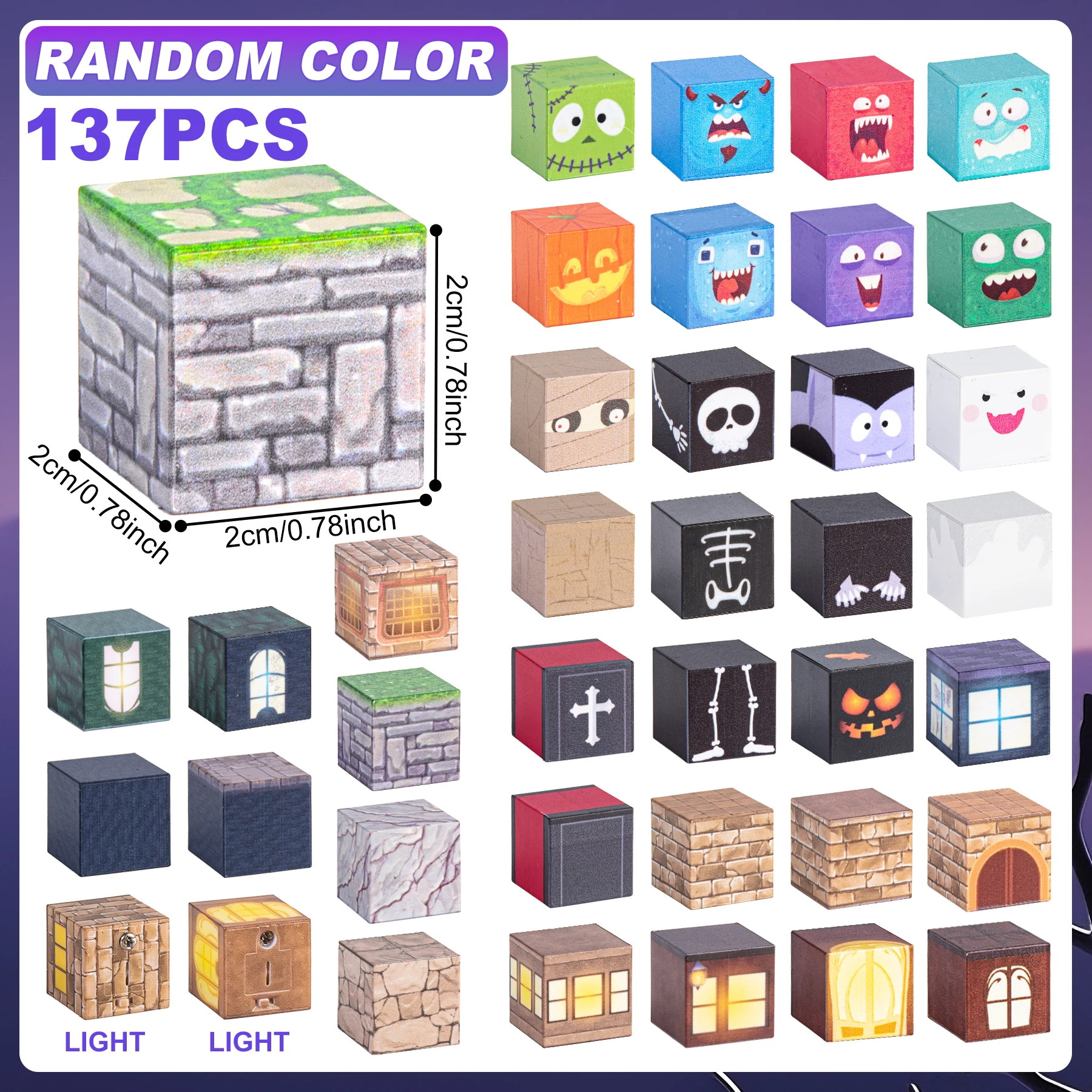 Unilabo 137 pièces blocs de construction magnétiques lumineux, jouets de jeu STEM améliorés Halloween 2025, cadeaux d'anniversaire de noël pour enfants de 3 ans et plus