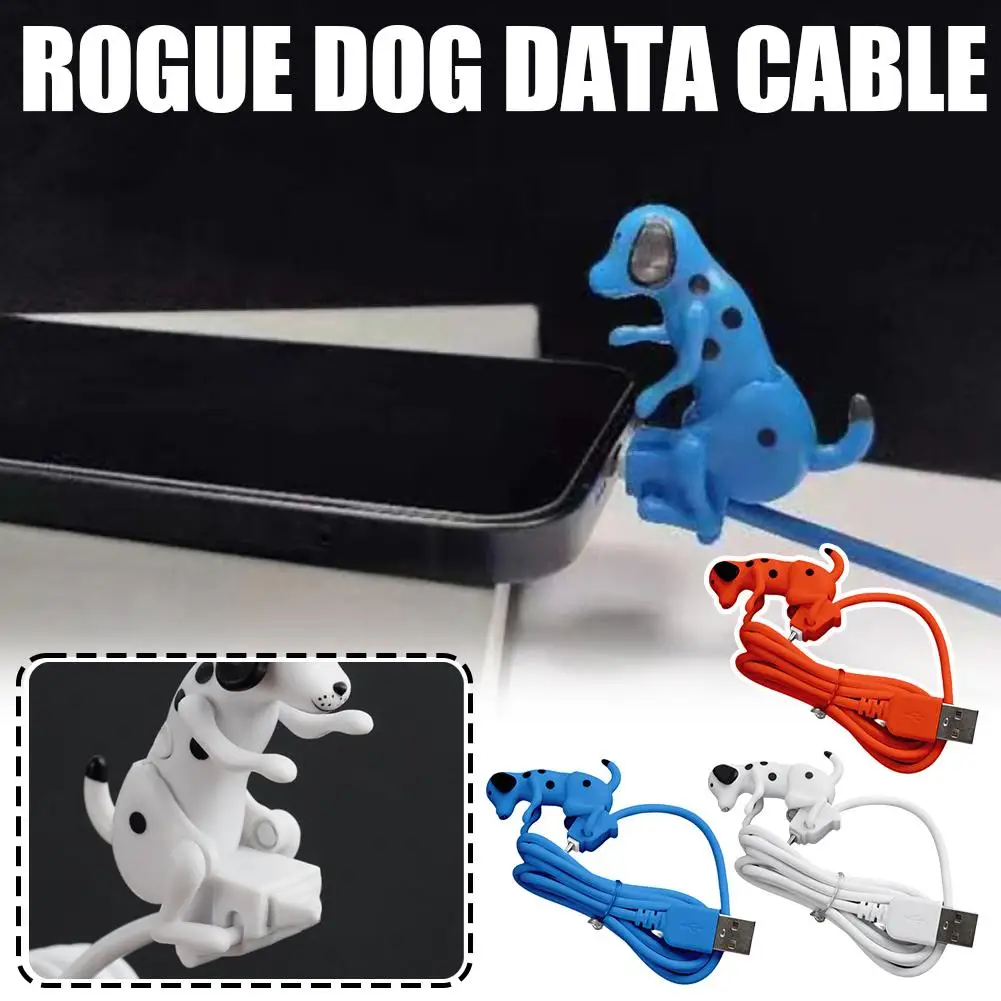 1Pc Type-c Cute Sports Dog Data Cable Creative Sports Puppy Charging Cable Suitable For Type-c Gifts Rogue Dog Data Cable ﻿