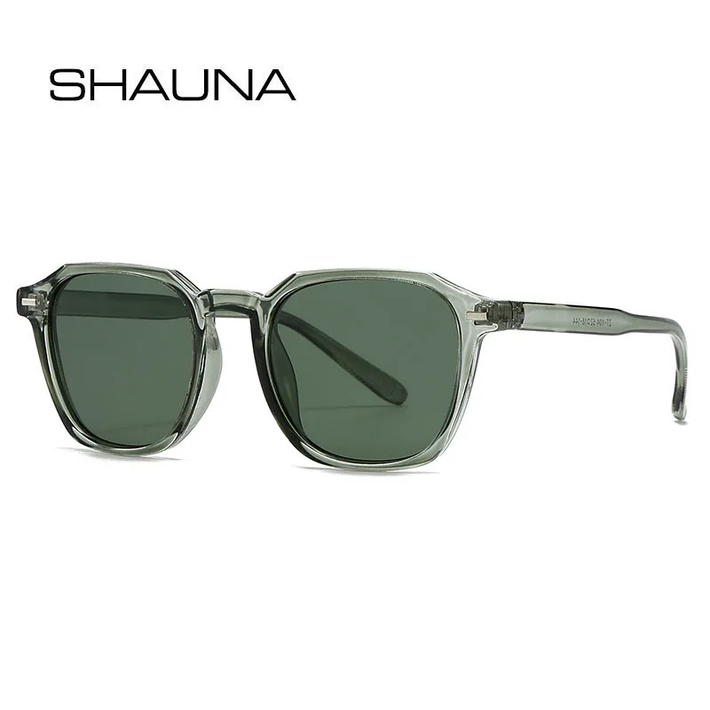 

SHAUNA Retro Square Rivets Men Sunglasses Fashion Blue Green Shades UV400 Women Sun Glasses
