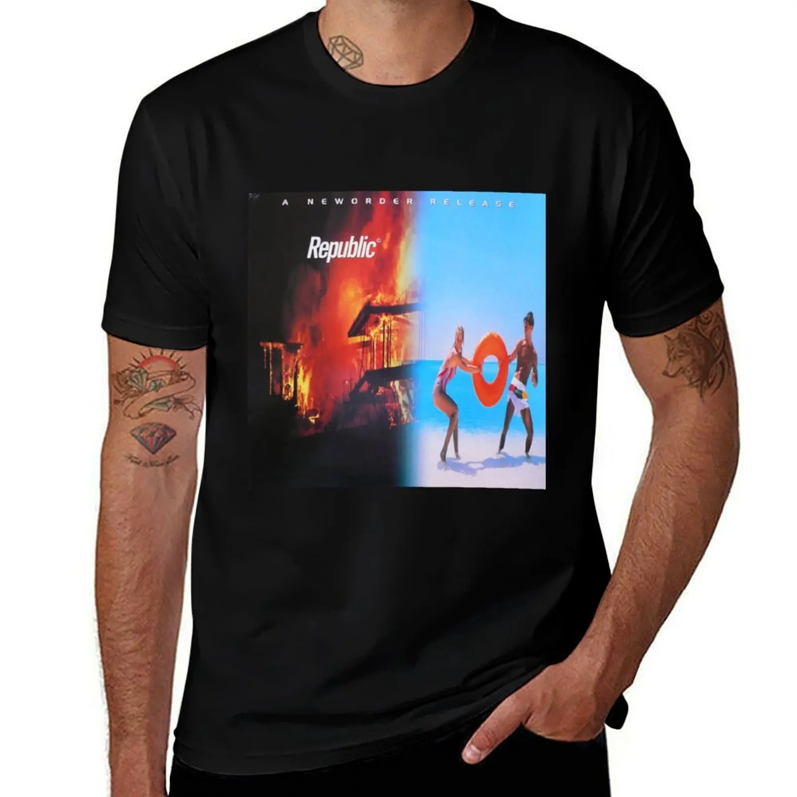 

New Order - Republic Album T-Shirt t shirts for man graphic cars man t shirt summer T-Shirt