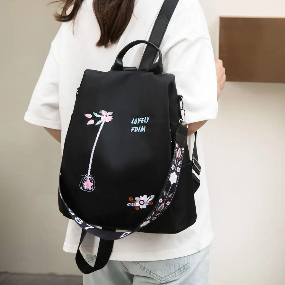 2023 Embroidery Backpack Waterproof Oxford Women Backpack Anti-theft School Bag Female Large Capacity Travel Shoulder Handbag