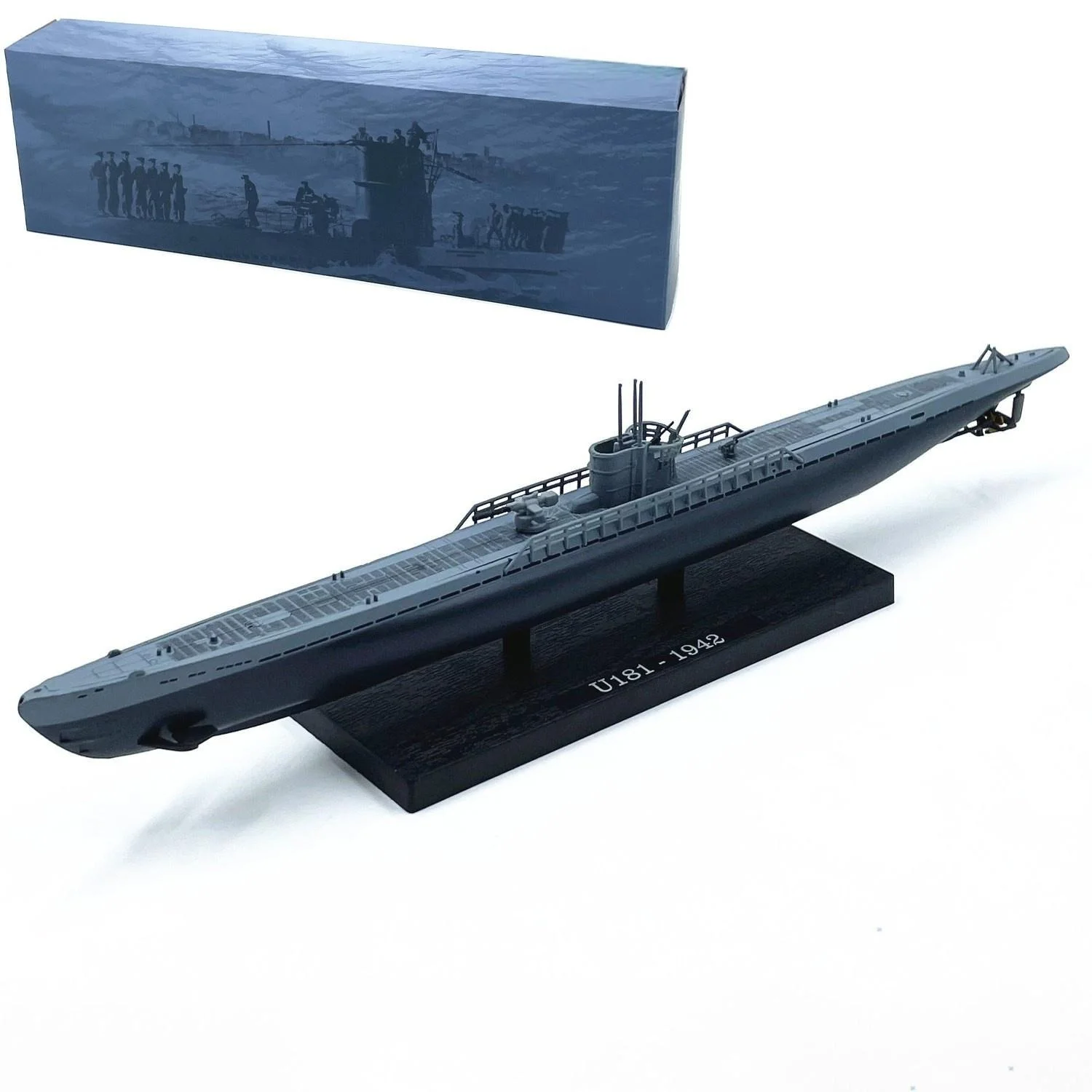 1/350 Scale German U-boat U181 Alloy Metal Finished Ornament Glue-free Color-Separated Ship Model Collection Gift