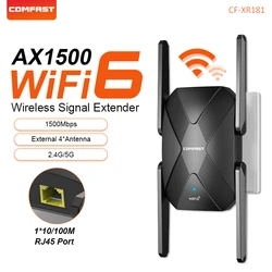 COMFAST 1500Mbps WiFi6 repeater Router WiFi Extender Signal Booster AX1500 2.4G 5.8G Repetidor Black wi fi 6 amplifier CF-XR181