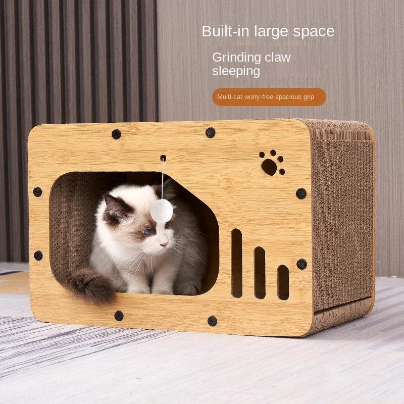 HONEY PET Cat Scratch Resistant Scratching Board Cat Toys TV Vertical Scratch Resistant Cat Tree Wear Resistant Non dandruff