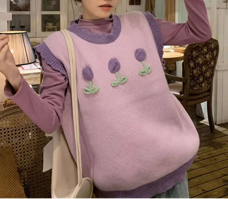 سترة نسائية كبيرة الحجم لخريف 2025 كورية فضفاضة ومتعددة الاستخدامات لتخفيض العمر سترة لطيفة على الموضة برقبة مستديرة ملابس علوية للترفيه الجامعي #4